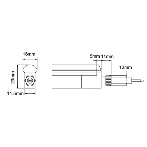 specialtyLED Line Cord RGB Right Factory Molded 9.84 Foot 3 Meter Length IP68 (FBT-RGB-LCR-24V-F3M)