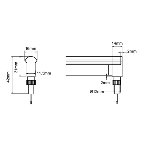 specialtyLED Line Cord RGB Right Back Entrance Factory Molded 9.84 Foot 3 Meter Length IP68 (FBT-RGB-LCRBE-24V-F3M)