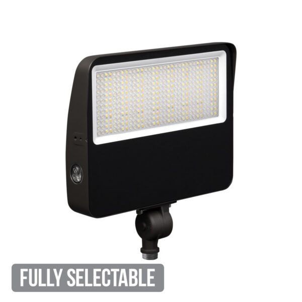 ATLAS Medium LED Flood Light Fully Selectable 40W/50W/65W/80W 3000K/4000K/5000K 6000Lm-11000Lm 80 CRI 6X6 120-277 0-10V Dimming Bronze (FCMF6-11L)