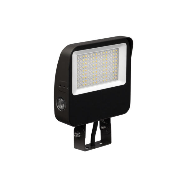 ATLAS Small LED Flood Light Selectable 3000Lm-5000Lm 20W/25W/30W/35W 3000K/4000K/5000K 120-277V Bronze Knuckle And Trunnion Mount (FCSF3-5L)