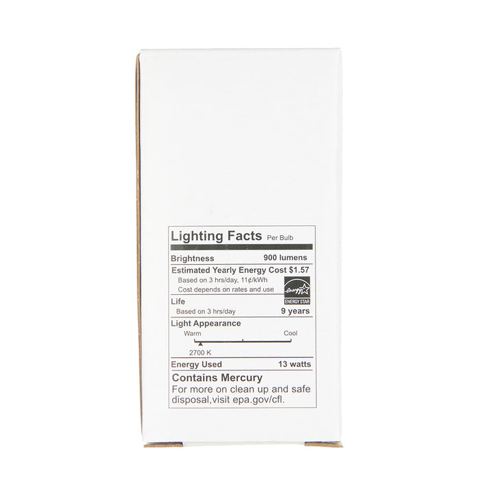 Longstar 13W Spiral Compact Fluorescent 2700K 120V Twist And Lock GU24 Base Bulb (FE-IISG-13W)