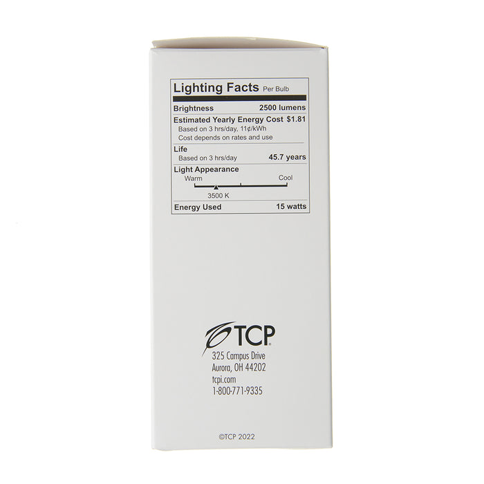 TCP LED High Lumen Filament Lamp ED17 3500K 2500Lm Non-Dimmable E26 Base Frost (FED17N05035E26FR)
