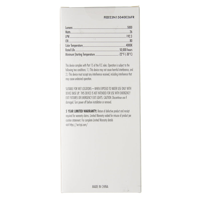 TCP LED High Lumen Filament Lamp ED23 4000K 5000Lm Non-Dimmable E26 Base Frost (FED23N15040E26FR)