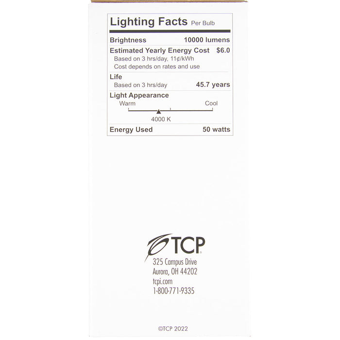 TCP 60W High Lumen LED Filament ED28 Lamp 10000Lm 4000K 80 CRI E39 Base Clear (FED28N32040E39CL)