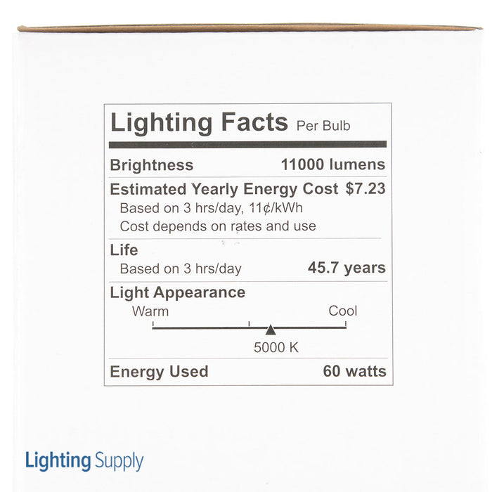 TCP 60W LED High Lumen Filament Lamp ED37 Metal Halide Replacement 5000K E39 Clear 11000Lm Non-Dimmable 80 CRI (FED37N40050E39CL)