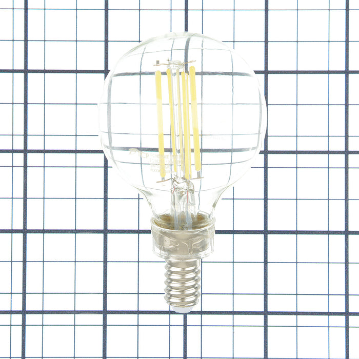 TCP LED Filaments High CRI Decorator Lamp G16 3W 250Lm 4000K E12 Base Dimmable Clear 95 CRI (FG16D2540E12SCL95)