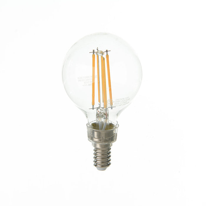 TCP LED Classic Filaments 4W G16 Dimmable 15000 Hours 40W Equivalent 2700K 350Lm E12 Base Clear 95 CRI (FG16D4027E12SCL95)