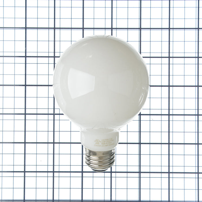 TCP LED Classic Filaments 4W G25 Dimmable 15000 Hours 40W Equivalent 3000K 350Lm E26 Base Frost 95 CRI (FG25D4030E26SFR95)