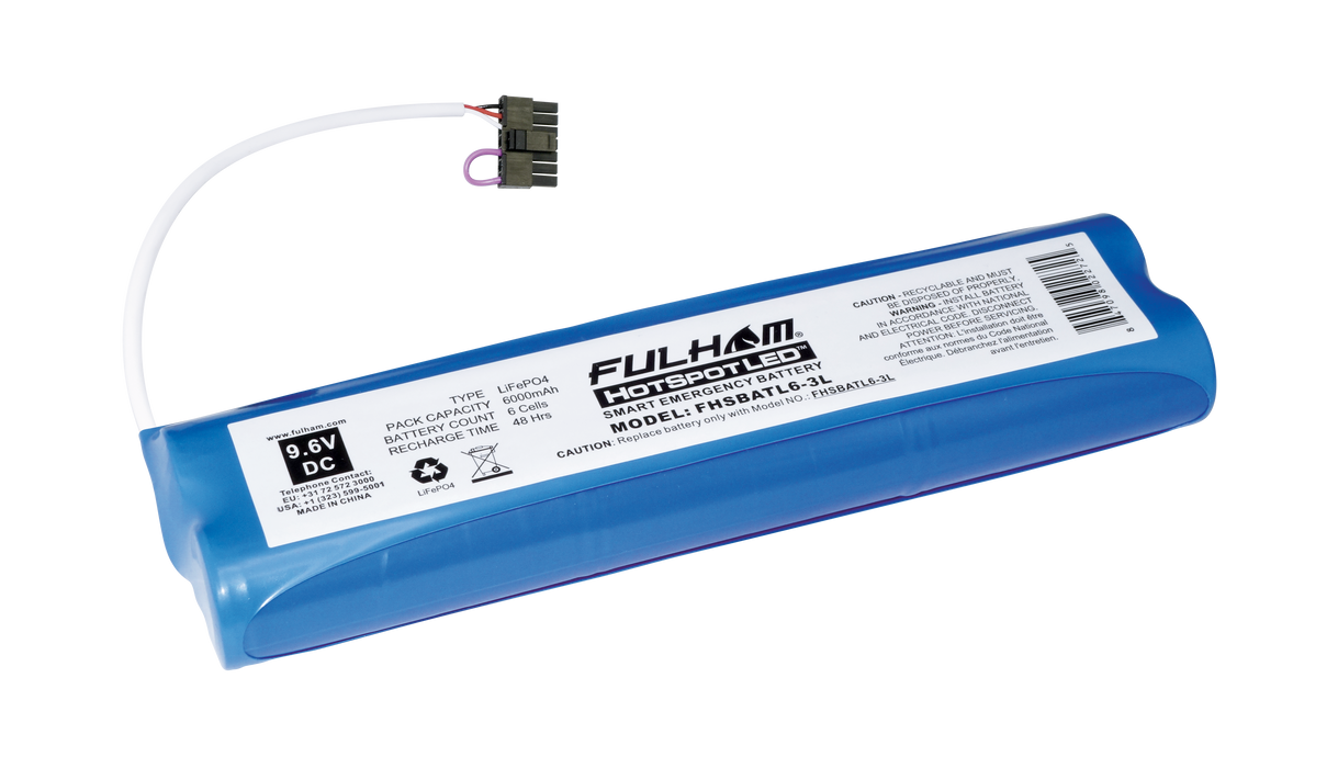 Fulham Hotspot 2 Battery Pack LiFePO4 (Lithium Iron) 6 Cells 6 Amp Hours Equals 20W Maximum Load For 90 Minutes Linear Profile (FHSBATL6-3L)