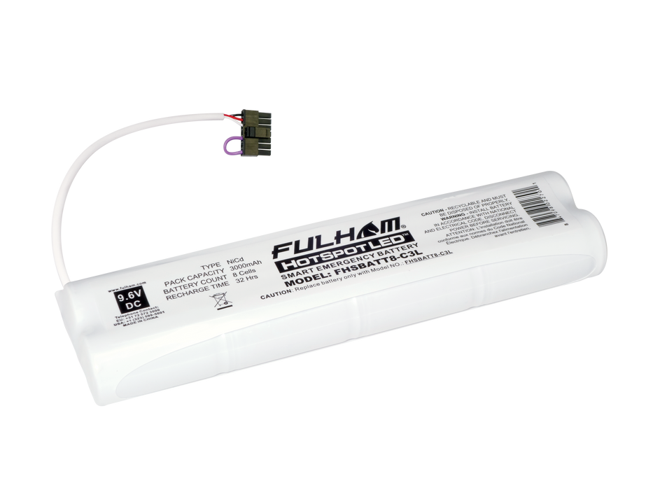 Fulham Hotspot 2 Battery Pack Nickel Cadmium (Nickel Cadmium) 8 C Cells 3 Amp Hours Equals 16W Maximum Load For 90 Minutes Linear Profile (FHSBATT8-C3L)