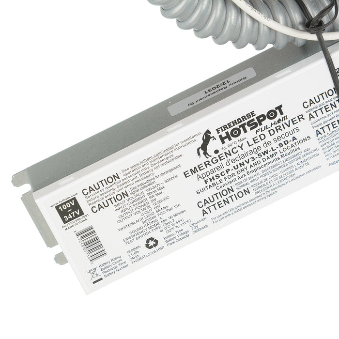 Fulham FireHorse Hotspot 5W Emergency LED Driver 100-347V Input Self-Diagnostic Conduit (FHSCP-UNV3-5W-L-SD-A)