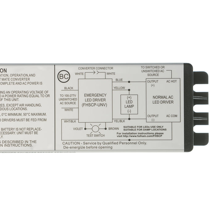 Fulham Firehorse Hot Spot Constant Power LED Emergency Driver 800Lm Field Installable 120-277V Vacuum DRV 3.9W CP 5.0W 20-50VDC Output (FHSCPUNV5WL)