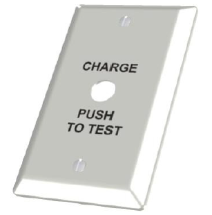Fulham Test Button Remote Mounting Wall Plate Pure White With Black Lettering (FHSWLPPWH)