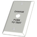 Fulham Test Button Remote Mounting Wall Plate Pure White With Black Lettering (FHSWLPPWH)
