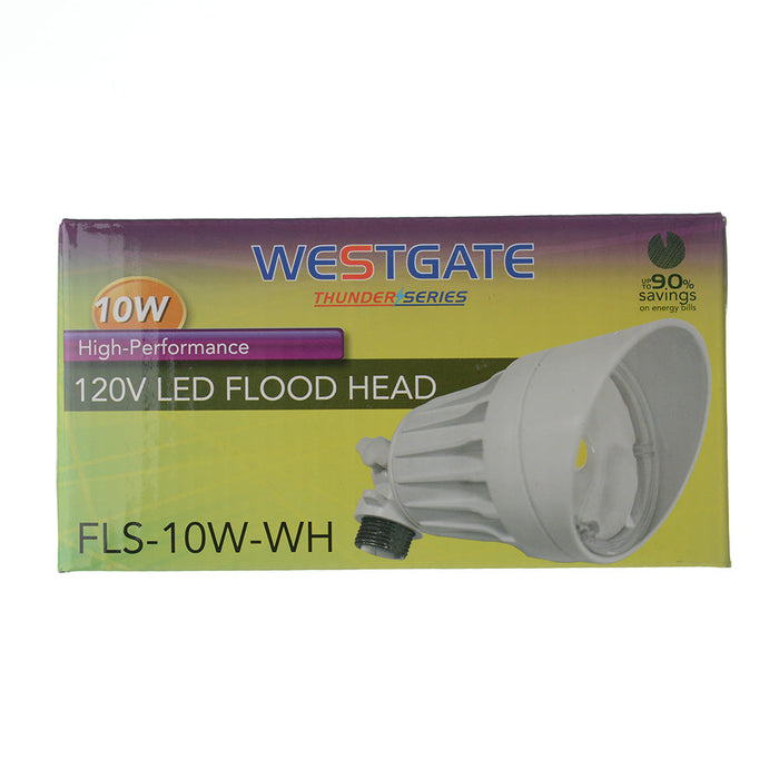 Westgate Manufacturing 120V LED Weatherproof Flood Heads 10W 950Lm 3000K (FLS-10W-30K-WH)