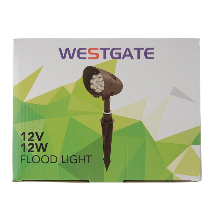 Westgate Manufacturing LED X-GEN Bullet Flood Light 12V 12W 3000K 1400Lm 60 Degree Beam Angle Non-Dimmable Bronze (FLVX-SM-12W-30K-BR)