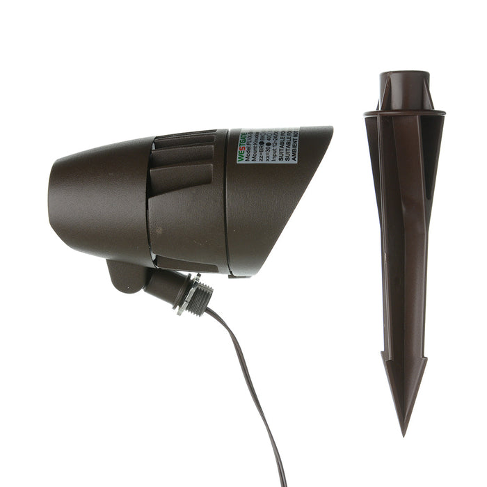 Westgate Manufacturing LED X-GEN Bullet Flood Light 12V 12W 3000K 1400Lm 60 Degree Beam Angle Non-Dimmable Bronze (FLVX-SM-12W-30K-BR)