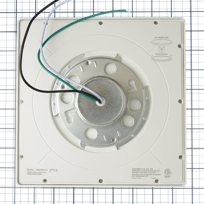 TCP 9 Inch LED Slim Flush Mount Fixture Square CCT Selectable 3000K/4000K/5000K 18W 120V 80 CRI (FMS09CCT)