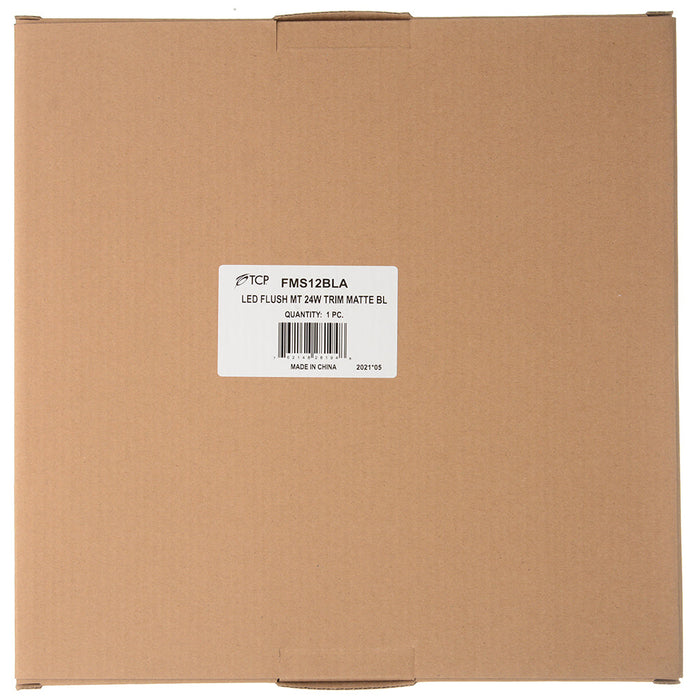 TCP 12 Inch LED Flush Mount 24W Trim Matte Black (FMS12BLA)