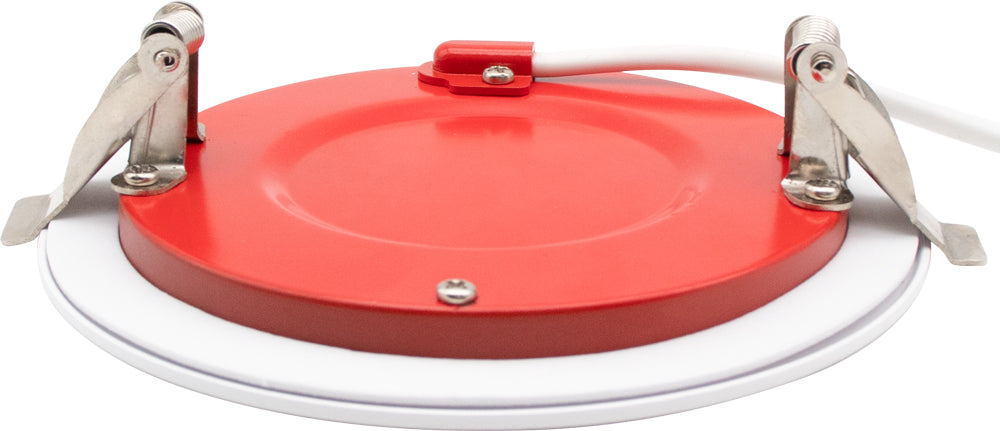 Lotus LED Lights 4 Inch Round White Ultra Slim LED 2-Hour Fire Rated 12W CCT Selectable 2700K/3000K/3500K/4000K/5000K 800Lm Air-Tight 90 CRI (FR-LED-4-S12W-5CCT-PL-WH)