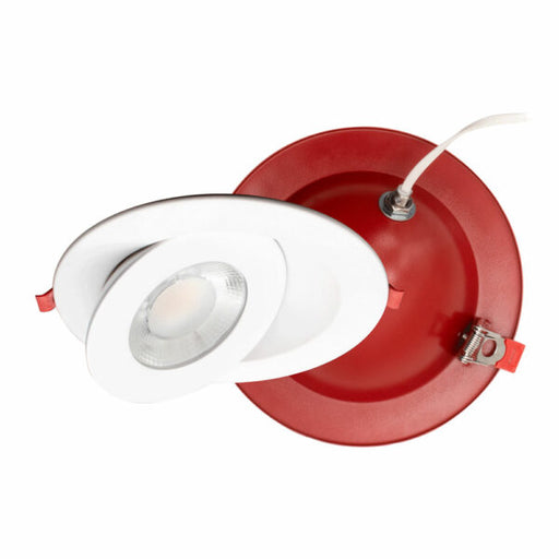 Lotus LED Lights 6 Inch Round White Floating Gimbal LED 2-Hour Fire Rated 15W CCT Selectable 2700K/3000K/3500K/4000K/5000K 1200Lm Air-Tight 90 CRI (FR-LED-6-S15W-5CCT-FG-WH)