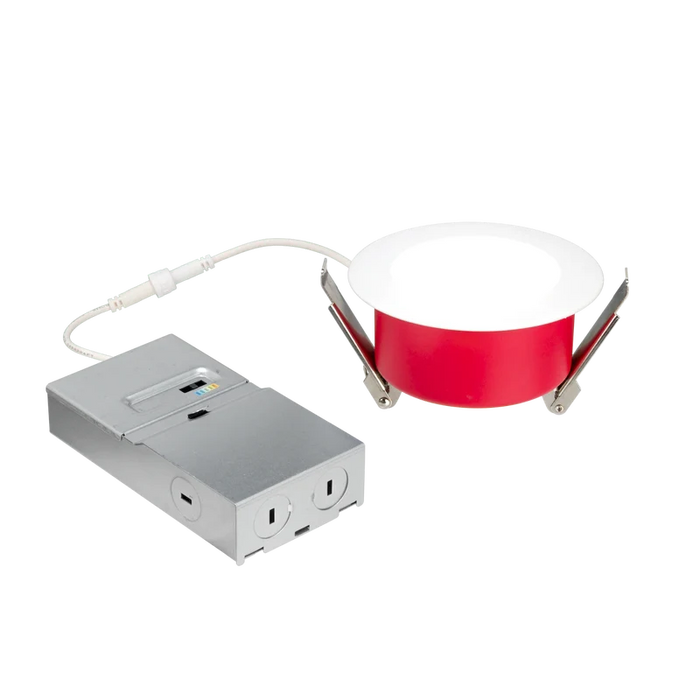 American Lighting 4 Inch Fire Rated Downlight-Deep Baffle 12W CCT Selectable 2700K/3000K/3500K/4000K/5000K 850Lm 90 CRI Triac Dimming White (FRD-DEEPBAF-5CCT-4-WH)