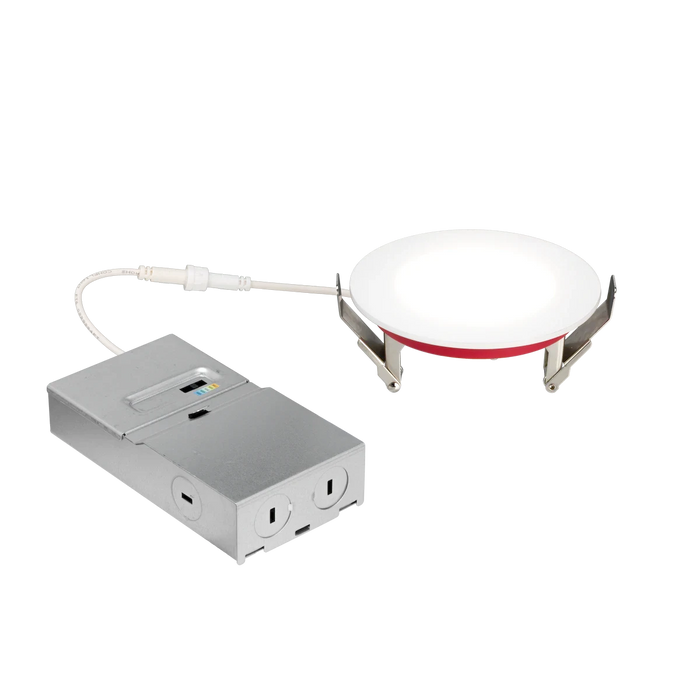 American Lighting 6 Inch Fire Rated Downlight-Slim Flat 15W CCT Selectable 2700K/3000K/3500K/4000K/5000K 1100Lm 90 CRI Triac Dimming White (FRD-SLIM-5CCT-6-WH)