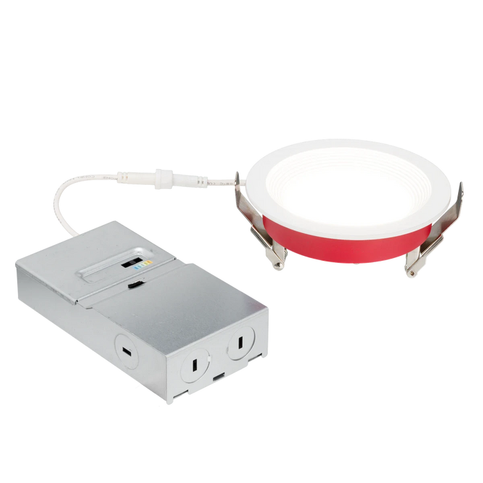 American Lighting 4 Inch Fire Rated Downlight-Slim Flat 12W CCT Selectable 2700K/3000K/3500K/4000K/5000K 850Lm 90 CRI Triac Dimming White (FRD-SLIM-5CCT-4-WH)