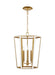 Generation Lighting Curt Traditional Dimmable Indoor Small 3-Light Lantern Chandelier In A Matte White Finish With Gold Accents (AC1083MWTBBS)