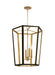 Generation Lighting Curt Traditional Dimmable Indoor Medium 4-Light Lantern Chandelier In A Midnight Black Finish With Gold Accents (AC1094MBKBBS)