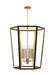 Generation Lighting Curt Traditional Dimmable Indoor Large 6-Light Lantern Chandelier In A Midnight Black Finish With Gold Accents (AC1106MBKBBS)