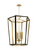 Generation Lighting Curt Traditional Dimmable Indoor Large 6-Light Lantern Chandelier In A Midnight Black Finish With Gold Accents (AC1106MBKBBS)