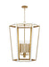 Generation Lighting Curt Traditional Dimmable Indoor Large 6-Light Lantern Chandelier In A Matte White Finish With Gold Accents (AC1106MWTBBS)