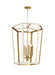 Generation Lighting Curt Traditional Dimmable Indoor Large 6-Light Lantern Chandelier In A Matte White Finish With Gold Accents (AC1106MWTBBS)