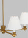 Generation Lighting Paisley Transitional Dimmable Indoor Medium 4-Light Chandelier In A Burnished Brass Finish With White Linen Fabric Shades (AC1114BBS)