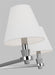 Generation Lighting Paisley Transitional Dimmable Indoor Medium 4-Light Chandelier In A Polished Nickel Finish With White Linen Fabric Shades (AC1114PN)