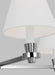 Generation Lighting Paisley Transitional Dimmable Indoor Medium 4-Light Chandelier In A Polished Nickel Finish With White Linen Fabric Shades (AC1114PN)