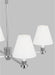 Generation Lighting Paisley Transitional Dimmable Indoor Medium 4-Light Chandelier In A Polished Nickel Finish With White Linen Fabric Shades (AC1114PN)