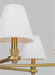 Generation Lighting Paisley Transitional Dimmable Indoor Large 6-Light Chandelier In A Burnished Brass Finish With White Linen Fabric Shades (AC1126BBS)