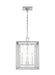 Generation Lighting Erro Transitional 4-Light Indoor Dimmable Small Ceiling Hanging Lantern Pendant In Polished Nickel Silver Finish With Clear Glass Panels (AC1134PN)