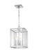 Generation Lighting Erro Transitional 4-Light Indoor Dimmable Small Ceiling Hanging Lantern Pendant In Polished Nickel Silver Finish With Clear Glass Panels (AC1134PN)