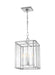 Generation Lighting Erro Transitional 4-Light Indoor Dimmable Small Ceiling Hanging Lantern Pendant In Polished Nickel Silver Finish With Clear Glass Panels (AC1134PN)