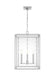 Generation Lighting Erro Transitional 4-Light Indoor Dimmable Medium Ceiling Hanging Lantern Pendant In Polished Nickel Silver Finish With Clear Glass Panels (AC1144PN)