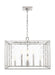 Generation Lighting Erro Transitional 8-Light Indoor Dimmable Large Ceiling Hanging Lantern Pendant Polished Nickel Silver -Clear Glass Panel-A Diamond Cut Pattern (AC1158PN)