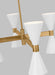 Generation Lighting Albertine Mid-Century Modern 8-Light Indoor Dimmable Linear Ceiling Chandelier Matte White-Matte White Steel Shades (AEC1068MWT)