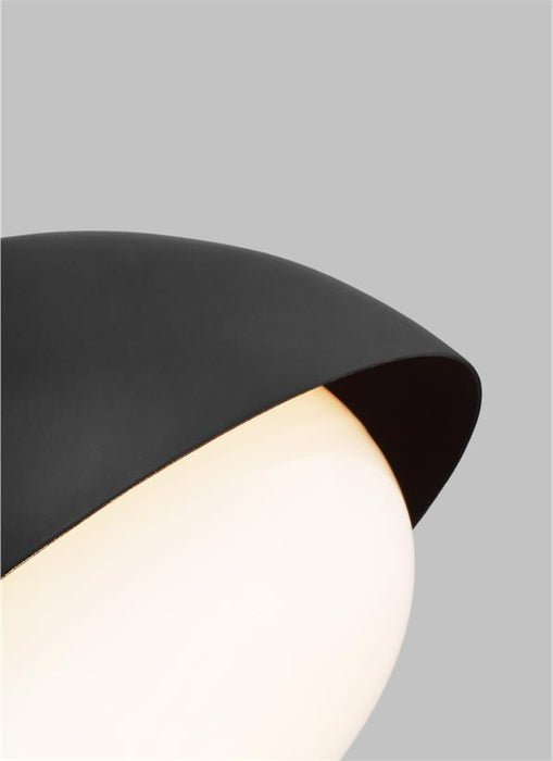 Generation Lighting Lucerne 1-Light Flush Mount Midnight Black Finish With Milk White Glass Shade (AEF1001MBK)