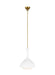 Generation Lighting Lucerne 1-Light Small Pendant Matte White and Burnished Brass Finish With Milk White Glass Shade (AEP1011BBSMWT)
