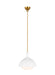 Generation Lighting Lucerne 1-Light Medium Pendant Matte White and Burnished Brass Finish With Milk White Glass Shade (AEP1021BBSMWT)