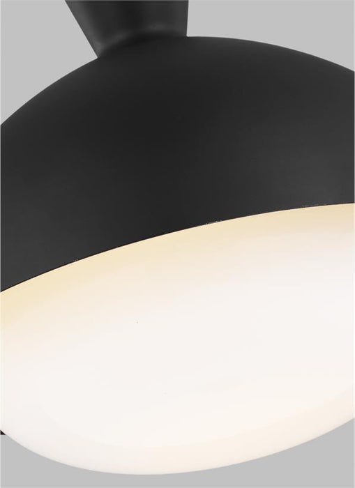 Generation Lighting Lucerne 1-Light Large Pendant Midnight Black and Burnished Brass Finish With Milk White Glass Shade (AEP1031BBSMBK)