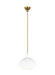Generation Lighting Lucerne 1-Light Large Pendant Matte White and Burnished Brass Finish With Milk White Glass Shade (AEP1031BBSMWT)